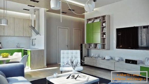 Design of a small studio apartment in Khrushchev - photos in a modern style