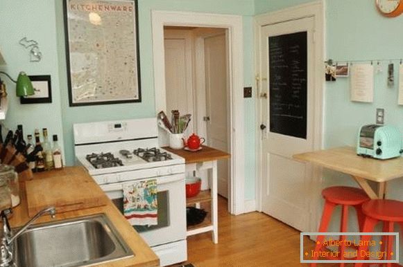 Fashionable small kitchens 2016 - photos in retro vintage style