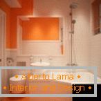 Bathroom with orange-white interior
