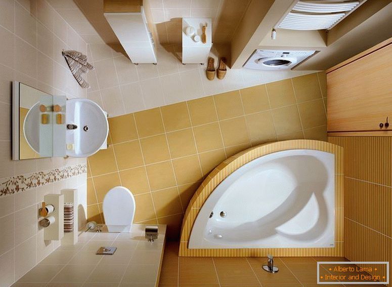The layout of a small bathroom in Khrushchev
