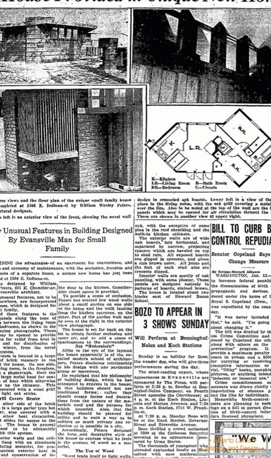 Mini-house design: newspaper clippings