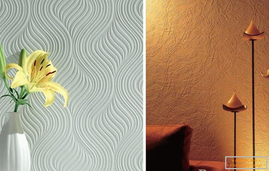 Examples of texture wallpapers on the wall