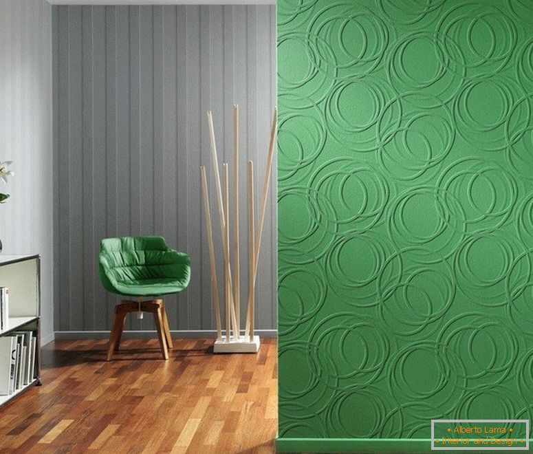 The combination of gray and green on the wall