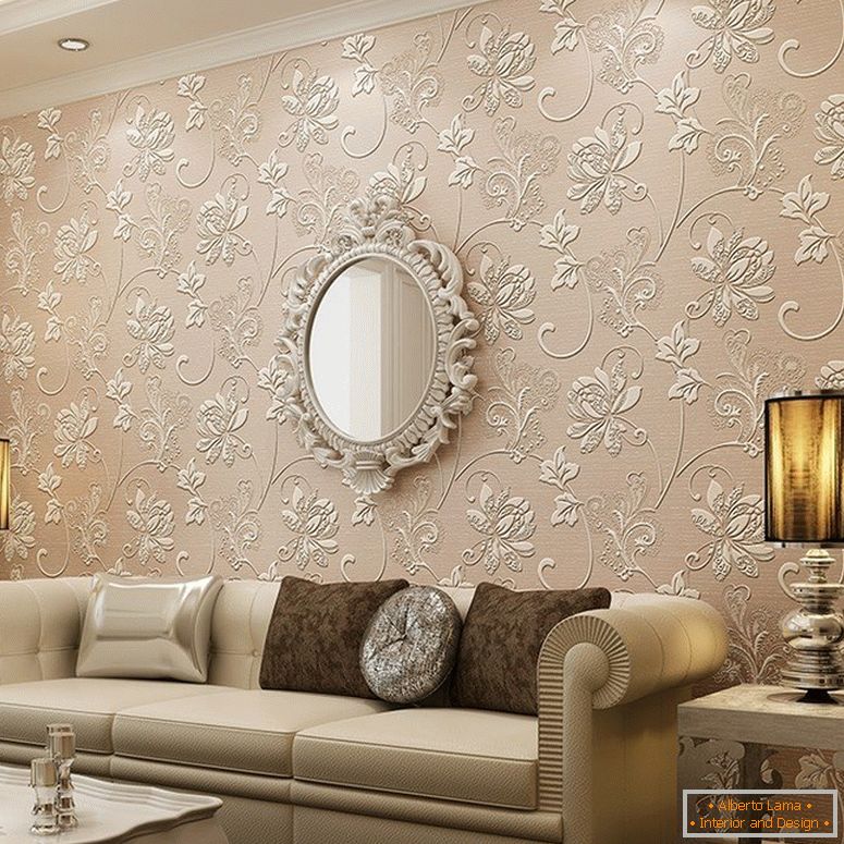 Decorative wallpaper with flowers
