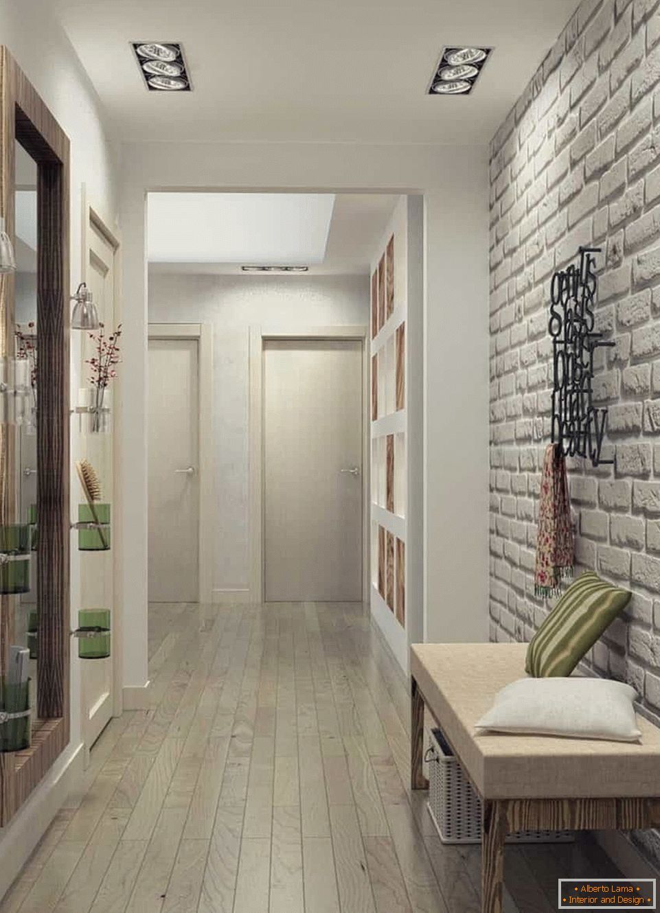 Corridor in one-room apartment