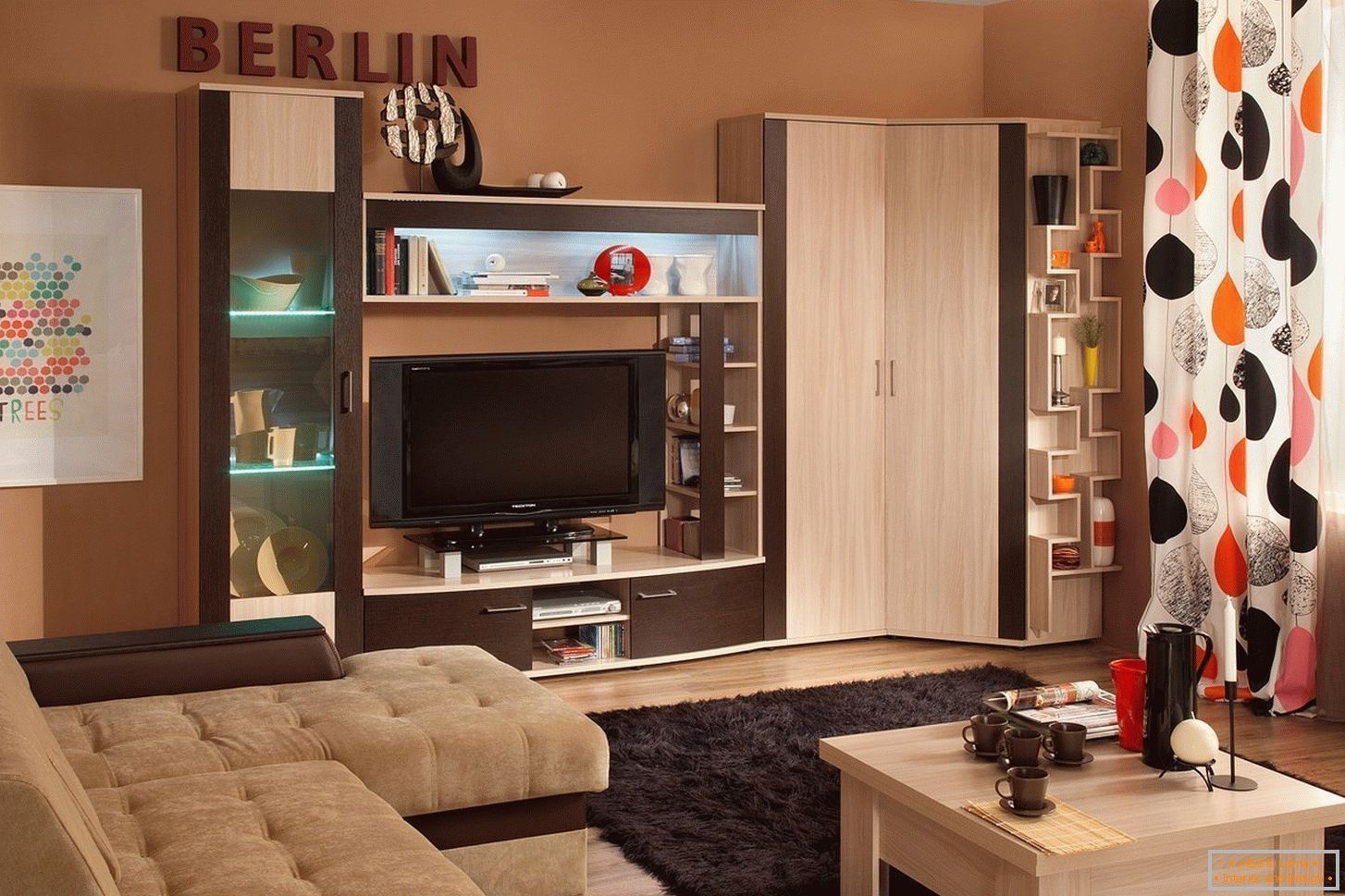 Modular furniture in an apartment of 36 sq m