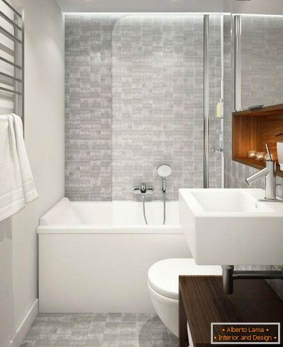 Luxurious bathroom in the design of the apartment 45 sq m photo
