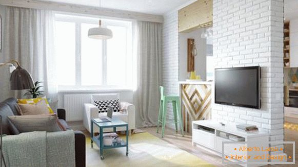Stylish apartment studio 45 sq. M in Moscow