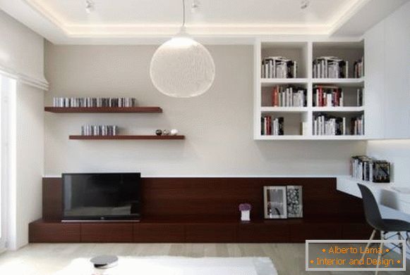 Modern design ideas for a one-room apartment of 40 sq m
