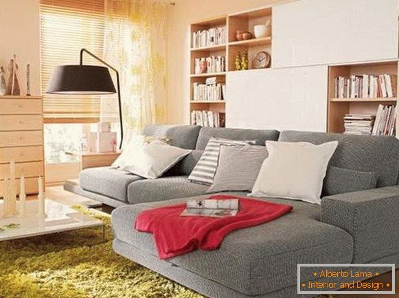 Design of one-room apartment in modern style