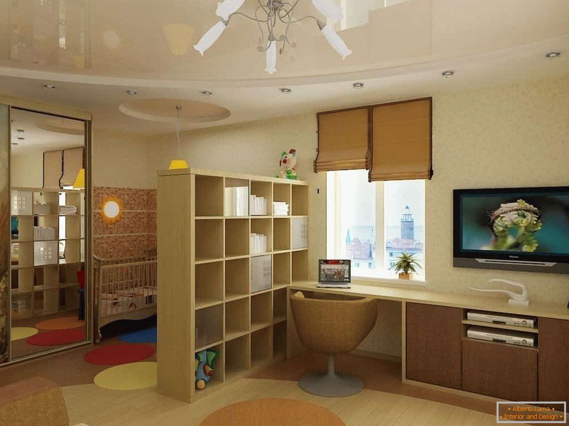 Design room for young parents with a baby