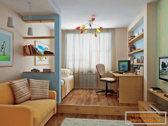 Interior design of one-room apartment photo 4