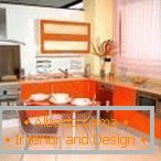 Kitchen in the style of Art Nouveau orange