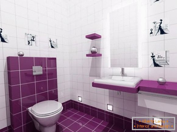 Design of tiles in the toilet, photo 12