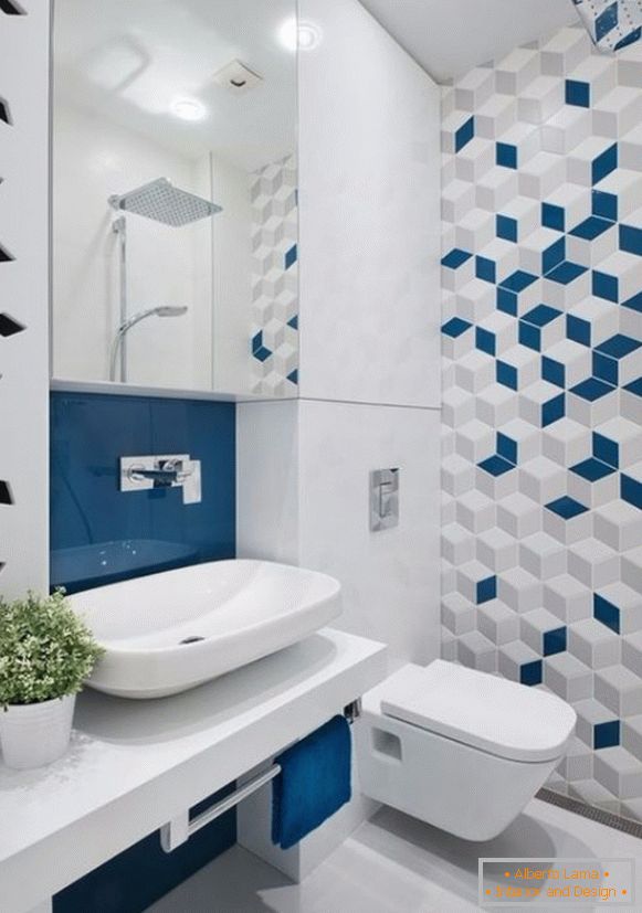Design of tiles in the toilet, photo 23