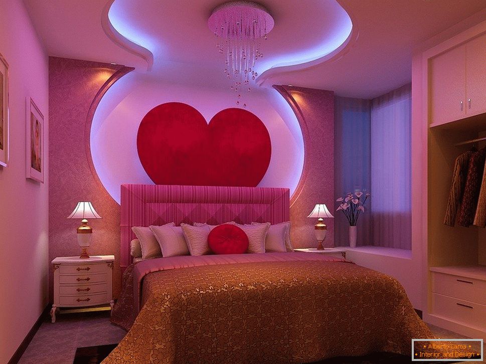 Heart on the wall and ceiling