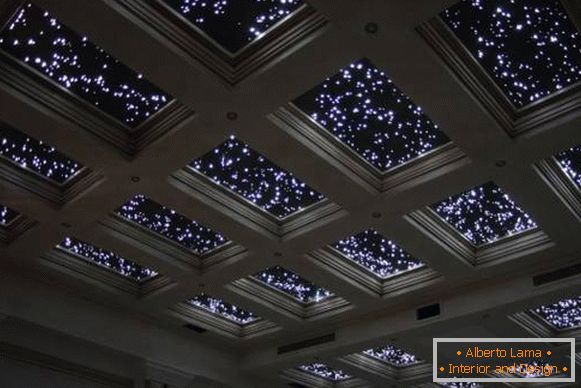 Caisson ceiling with light