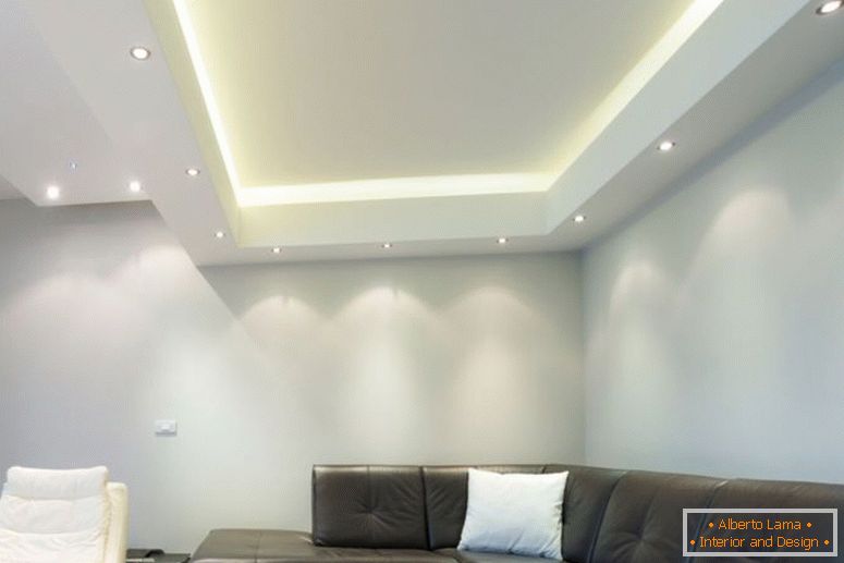 Design of ceilings from plasterboard - 140 photos of ideas