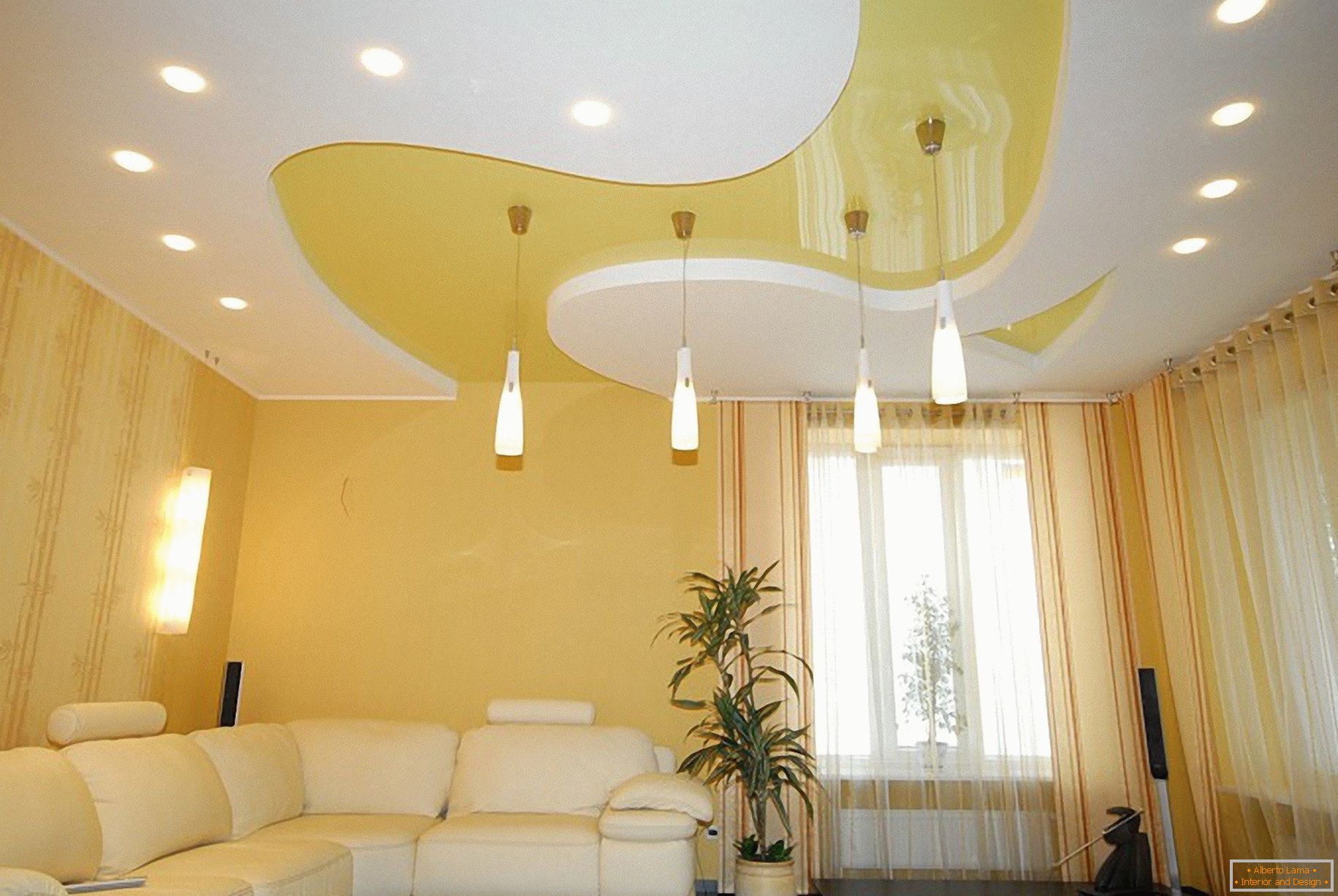 Yellow-white ceiling