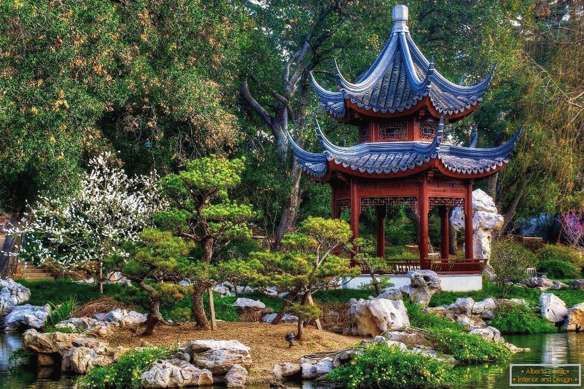 Oriental pond decoration