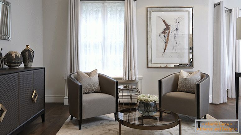 Expensive furniture in interior design of apartment