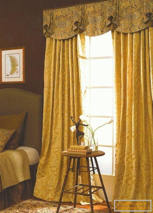 Curtains of golden color
