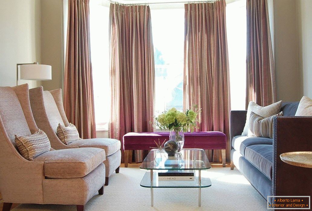 Curtains in the bay window
