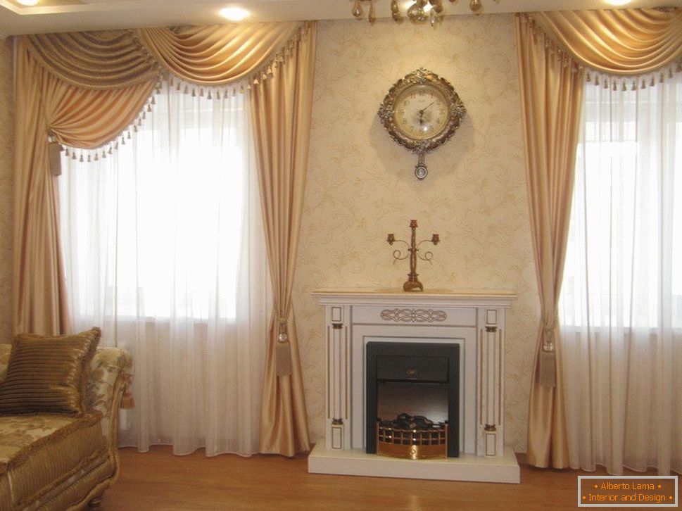 Antique clock over the fireplace