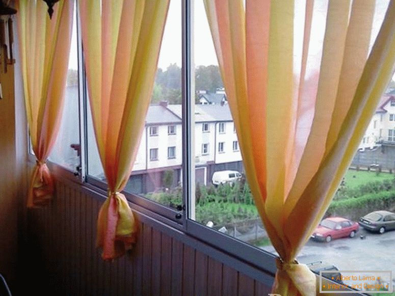 Bright curtains on the window