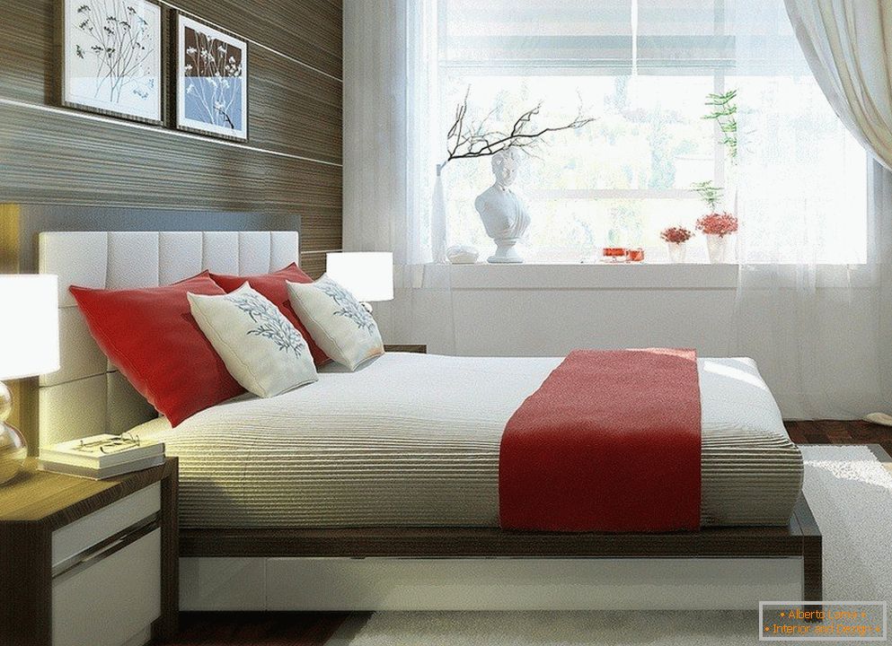 Decorative panels in the wall decoration in the bedroom