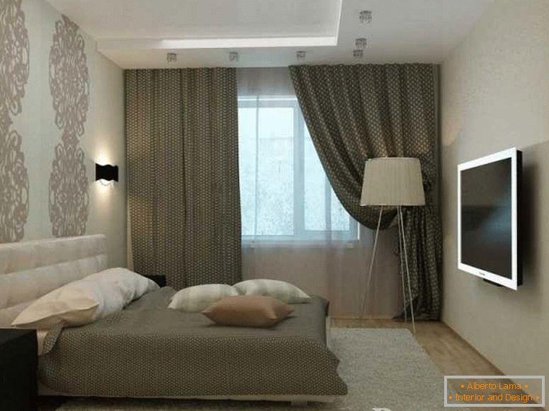 Floor lamp and TV in the bedroom