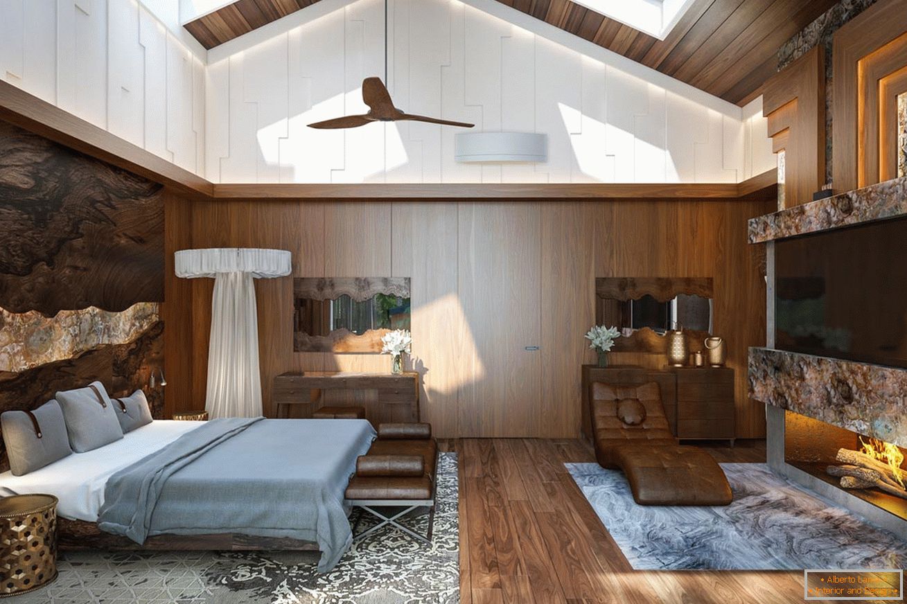 Spacious bedroom in the attic