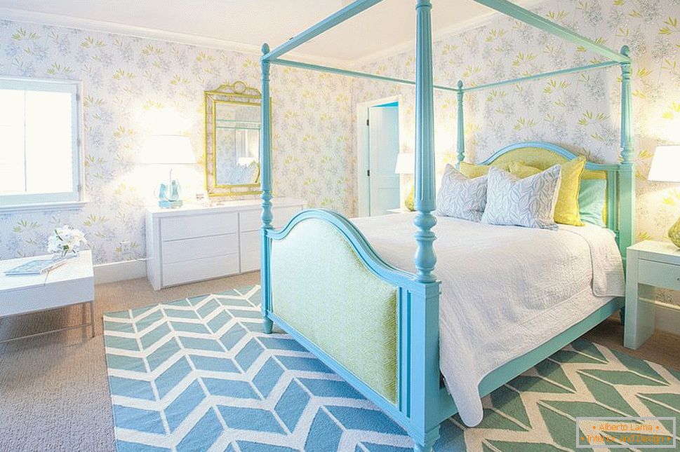 Bedroom for a girl in blue color