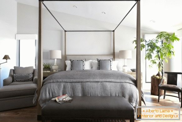 Simple bedroom design in eco-style