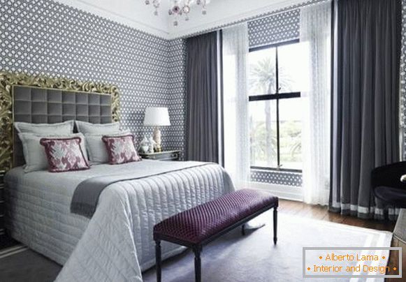 Design wallpaper for bedroom in the style of luxury