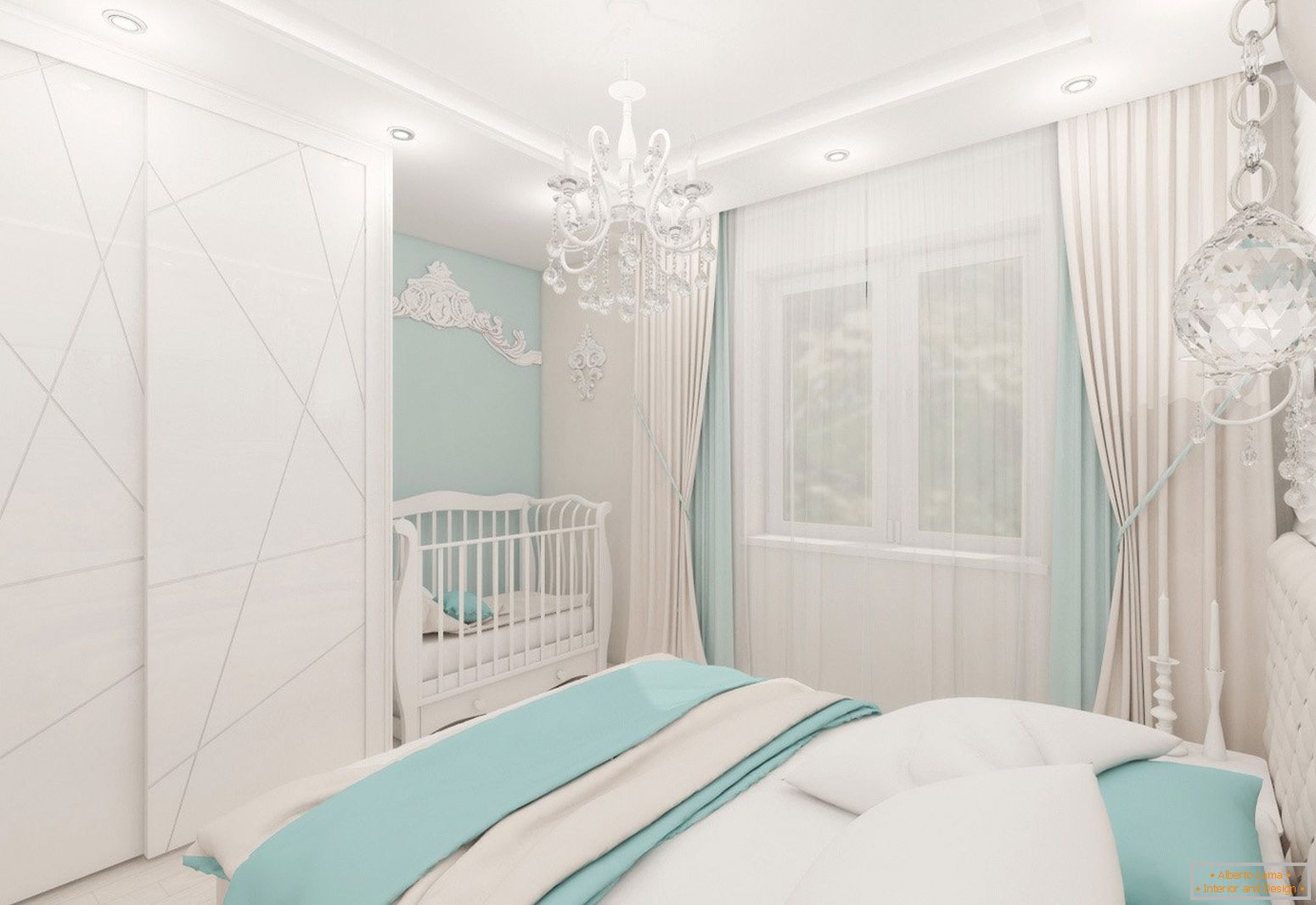 Bedroom design in light colors