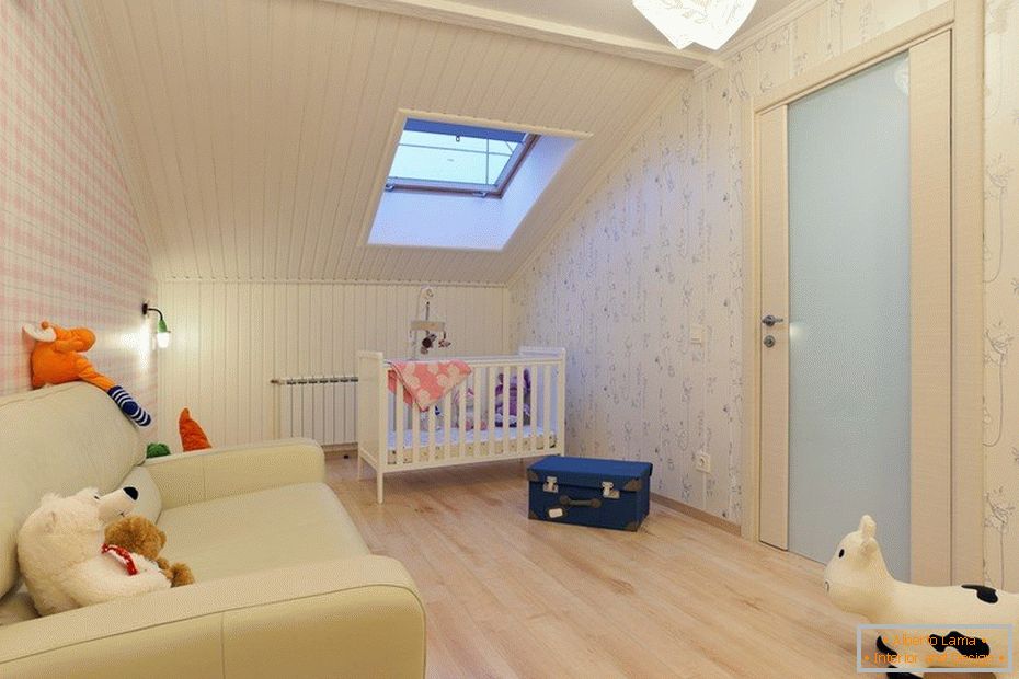 Bedroom with a cot in the attic