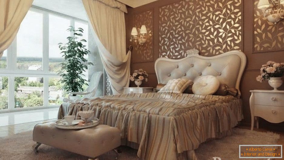 Bedroom lighting in a classic style is divided into natural and artificial