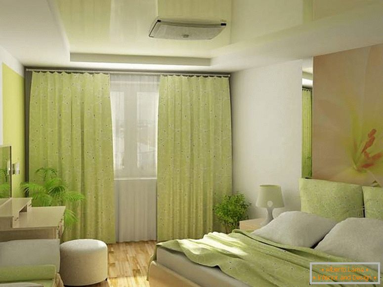 Bedroom design in olive