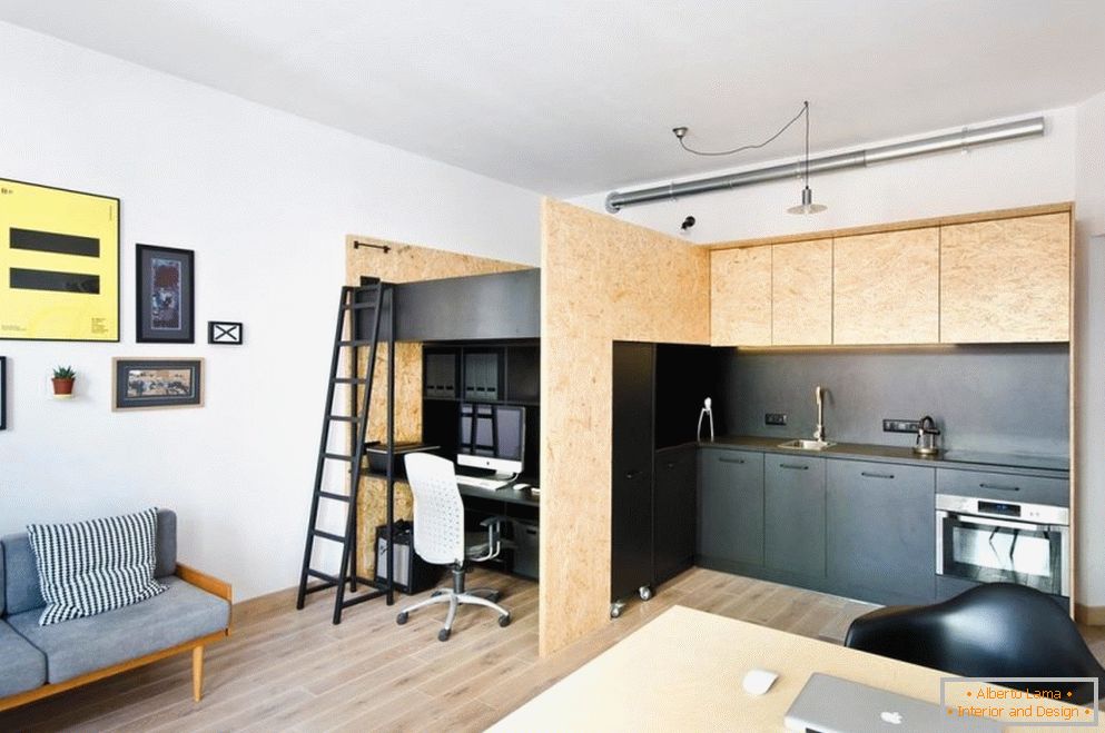 A place for a teenager in a studio apartment