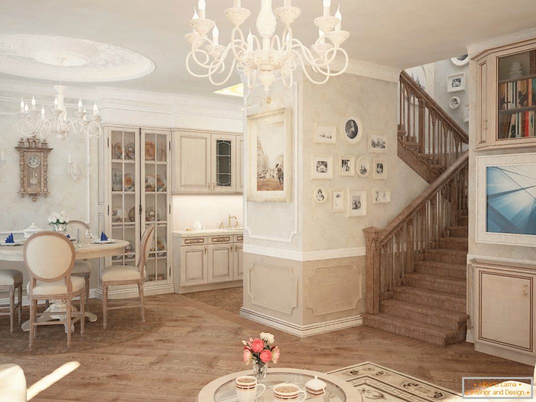Interior of the townhouse in classical style