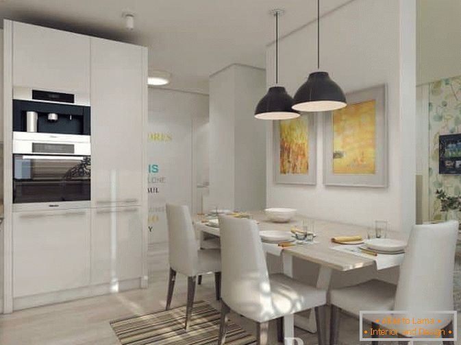 Design project of kitchen in a three-room apartment