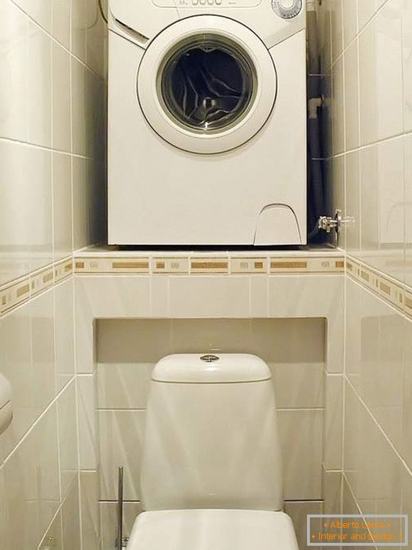 Washing machine over the toilet - how to make an interior