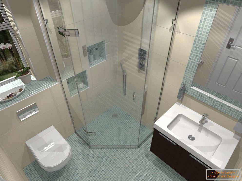Compact bathroom in apartment