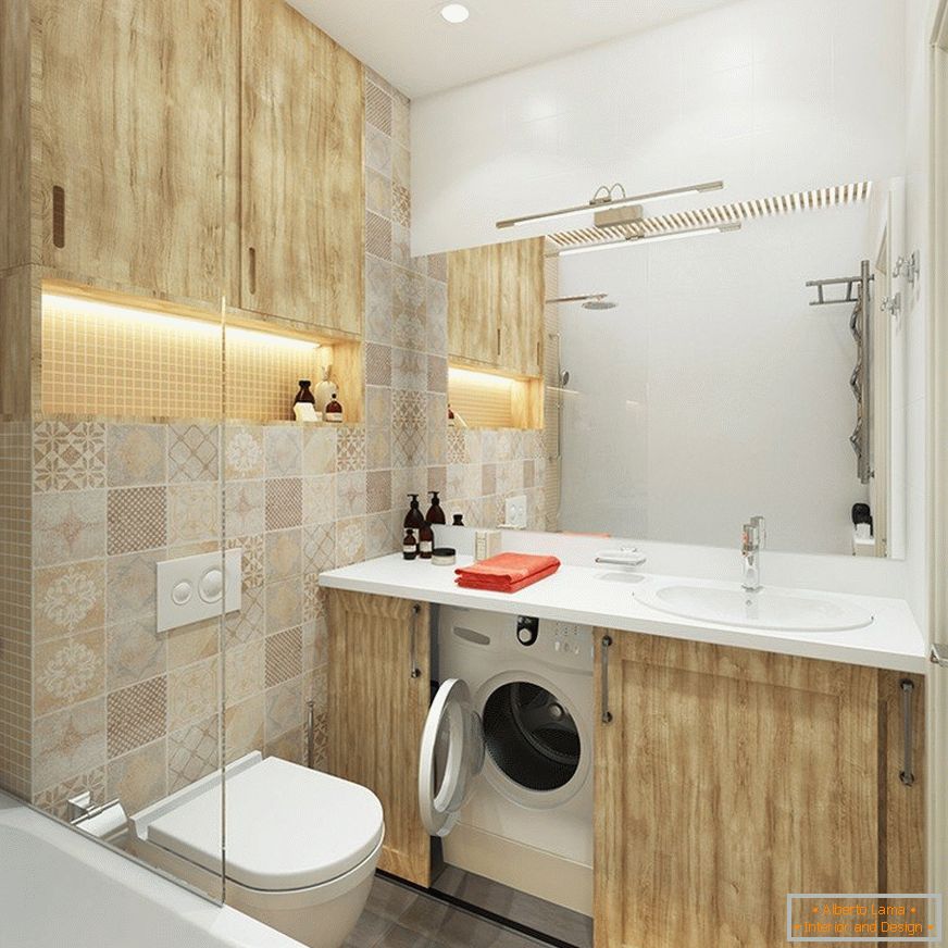 Bathroom with washing machine