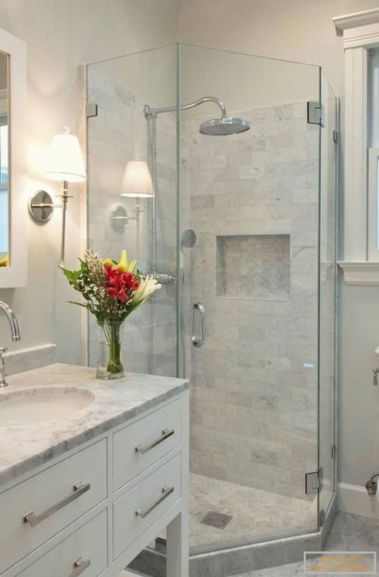 Bathroom interior in marble