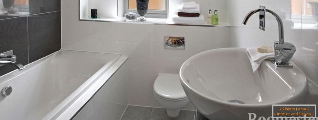 Design of a bathroom with a toilet