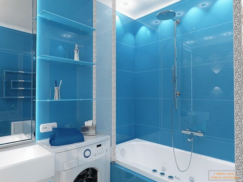 Bathroom in blue color