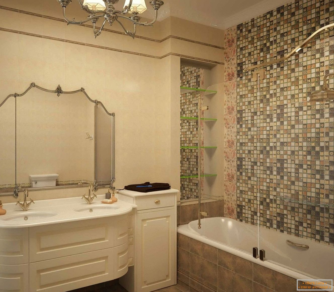 Bathroom interior in classic style