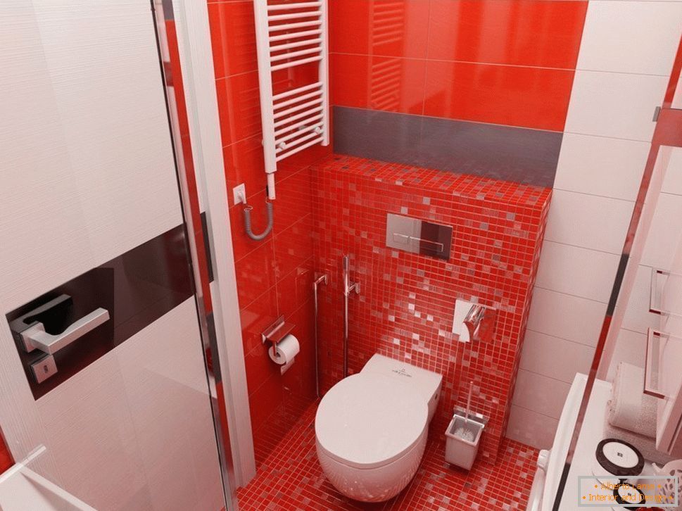 Red tile in the bathroom
